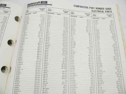 Motorcraft SP260J Electrical Comparative Part Number Guide - NOV 1991, 124 Pages