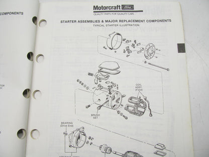 Motorcraft SP500J Alternator, Distributor & Starter Catalog - Jan 1991, 44 Pages