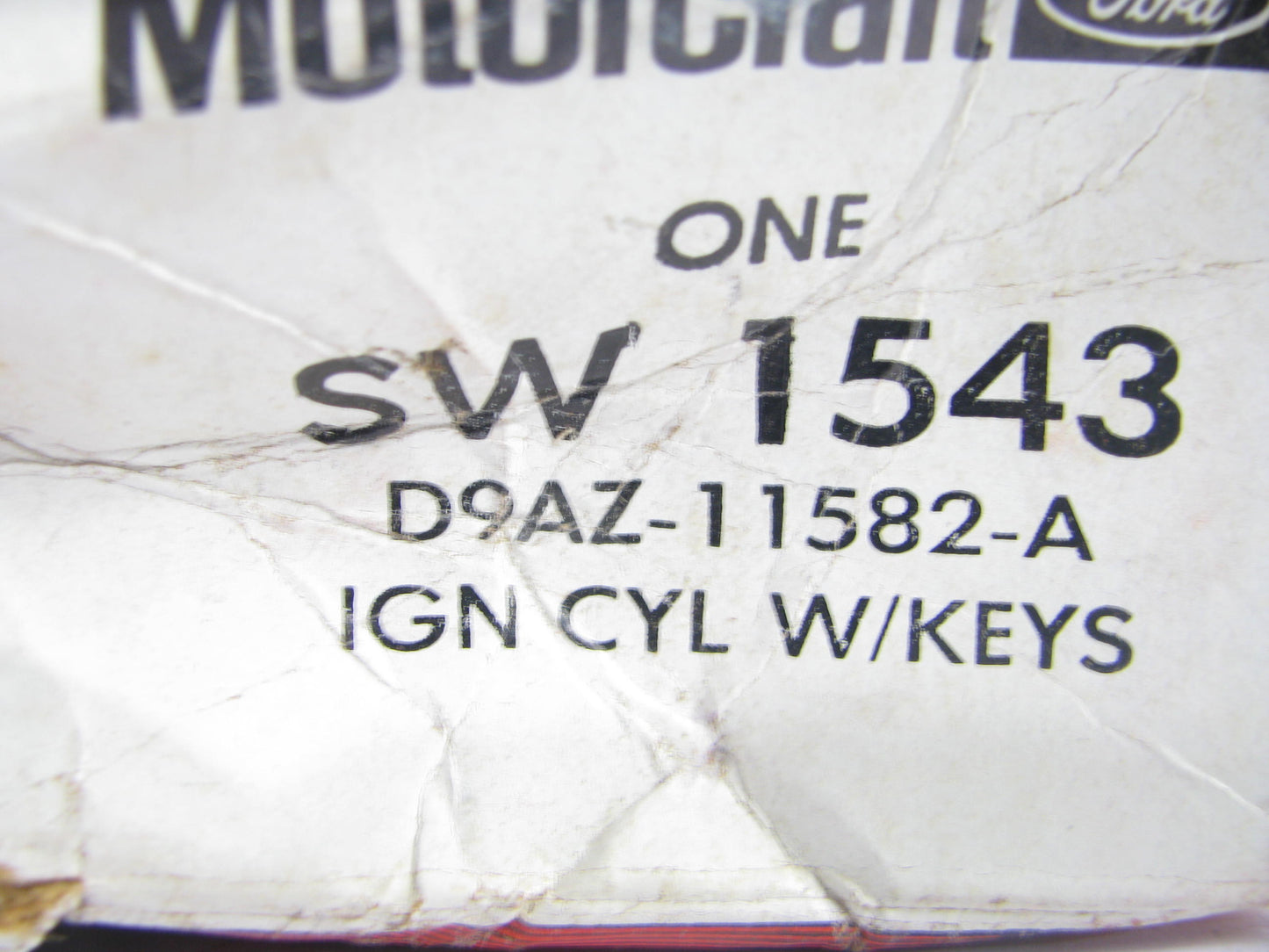 Motorcraft SW-1543 Ignition Lock Cylinder & Keys - D9AZ-11582-A