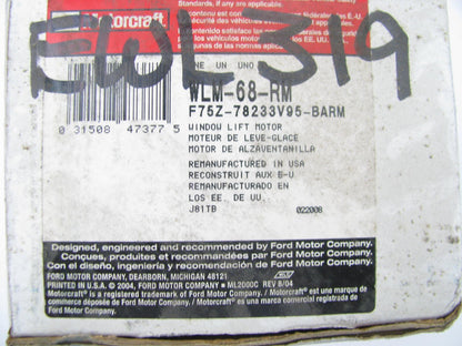Reman Motorcraft WLM-68-RM Rear Power Lift Window Motor REAR Left Drivers Side