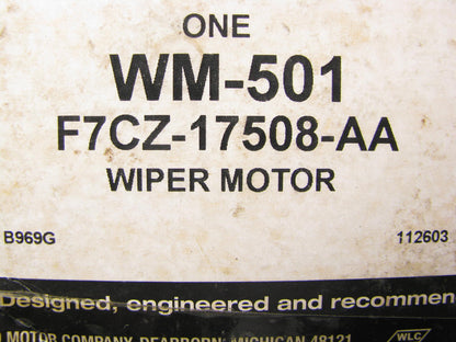 Motorcraft WM-501 Windshield Wiper Motor 91-03 Ford Escort 91-96 Mercury Tracer