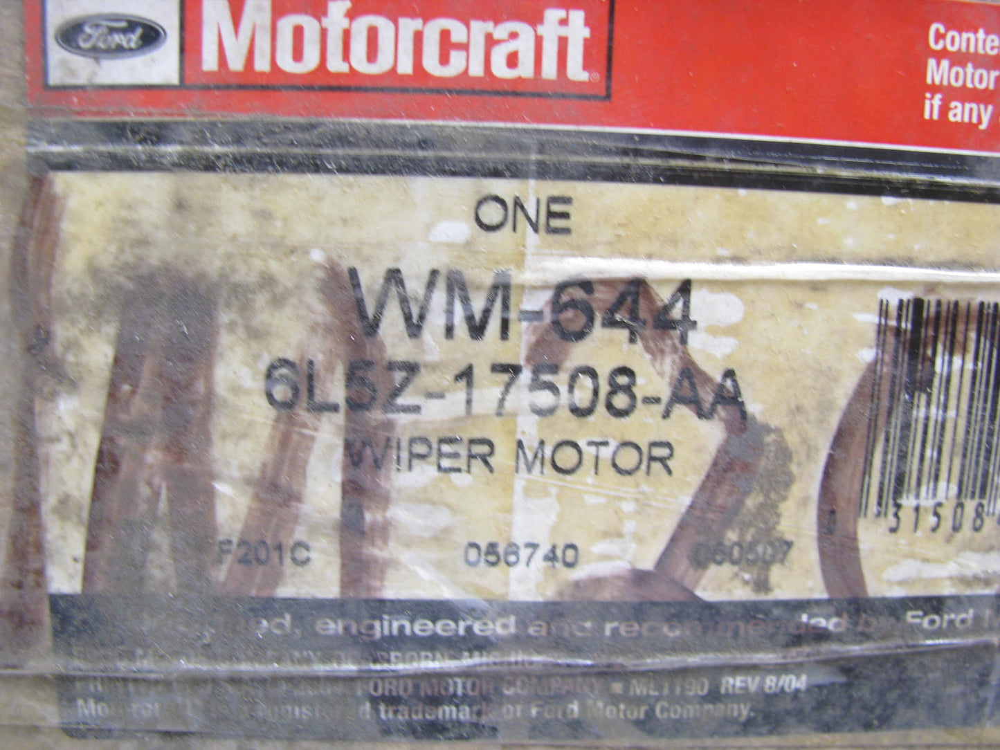 NEW GENUINE Motorcraft WM-644 Windshield Wiper Motor 6L5Z-17508-AA