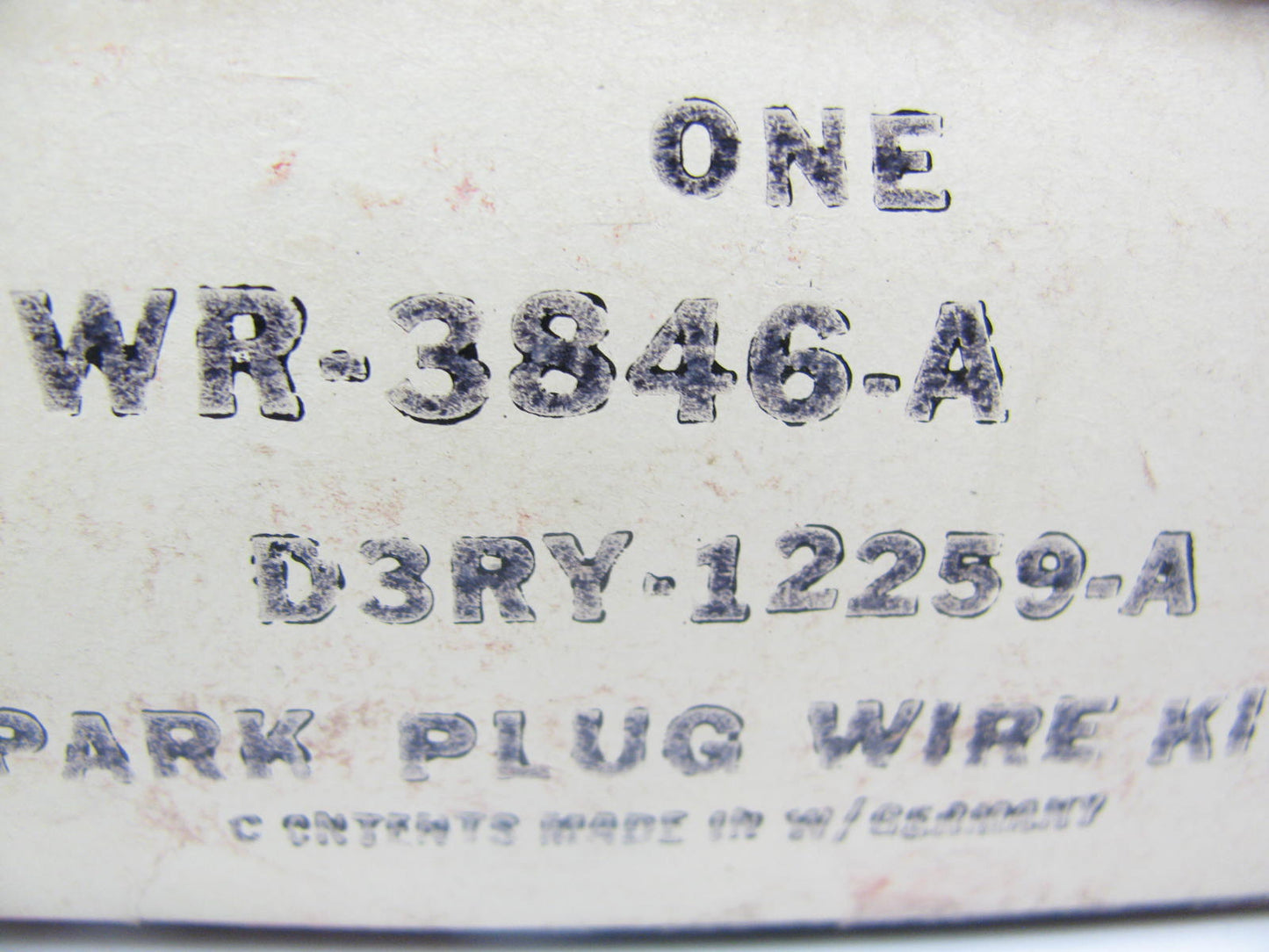 Motorcraft WR-3846-A Ignition Spark Plug Wire Set 1973 Mercury Capri 2.6L-V6