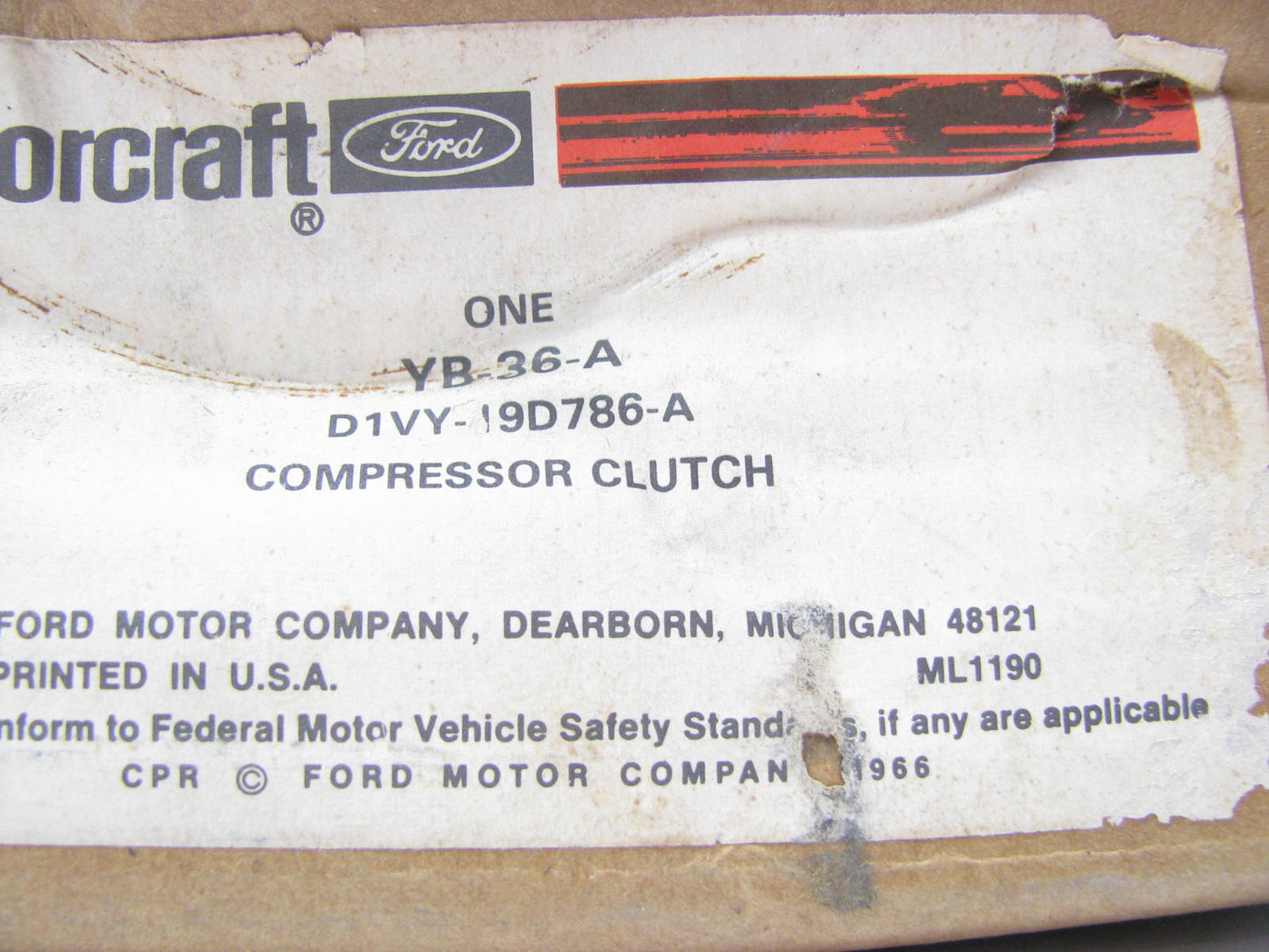 New Motorcraft YB-36-A A/C Compressor Clutch Minor Surface Rust D1VY-19D786-A