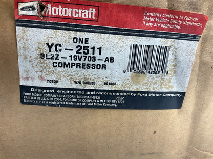 Motorcraft YC-2511 A/C Compressor W/ Clutch Genuine OEM Ford 8L2Z-19V703-AB