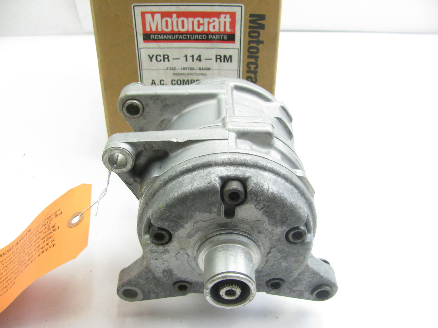 Motorcraft YCR-114-RM Reman A/C Compressor for 1989-92 Ford Probe 2.2L-L4