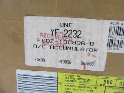 NOS OEM Motorcraft YF-2232 A/C Accumulator 1995-1998 Ford Windstar W/O Rear Air