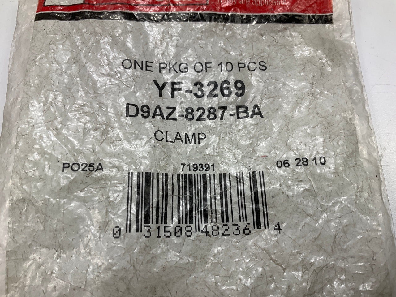 (10) Motorcraft YF-3269 Hose Clamps - Clamping Diameter Range Is 3/4'' To 1''