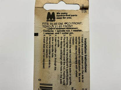Motormite 05104 Wheel Spindle Nut Kit