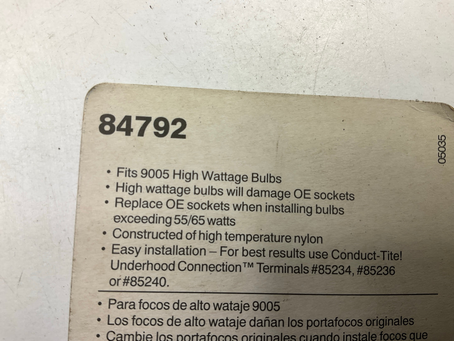 Motormite 84792 High Temp Headlight Socket Connector Pigtail, 2 Pack, For 9005