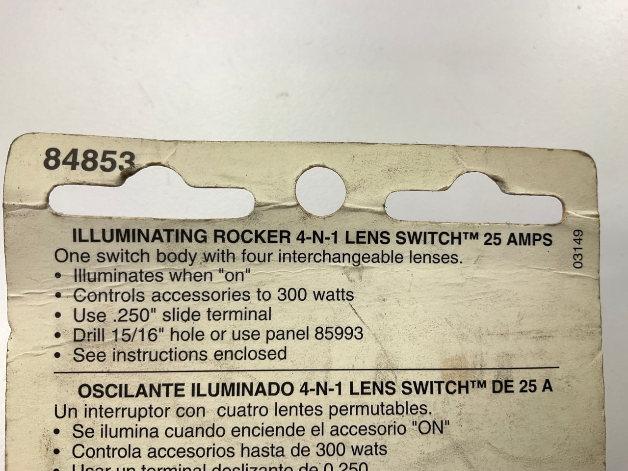 Motormite 84853 4-in-1 Lens Illuminating Rocker Switch, 25 Amp