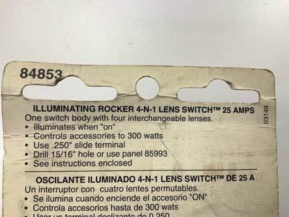 Motormite 84853 4-in-1 Lens Illuminating Rocker Switch, 25 Amp