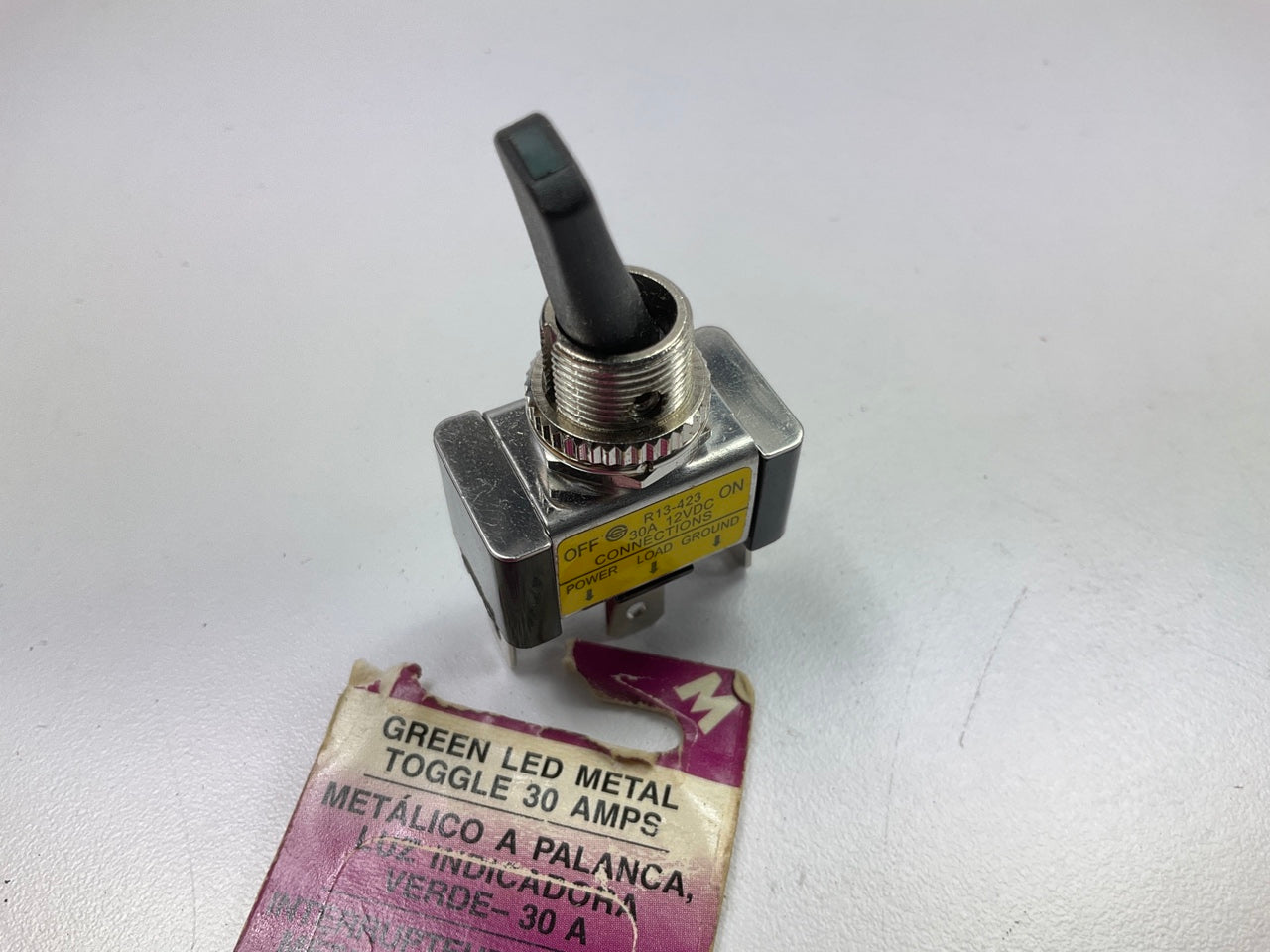 Motormite 84897 Green LED Metal Style Toggle Switch, On-Off 12V 30A