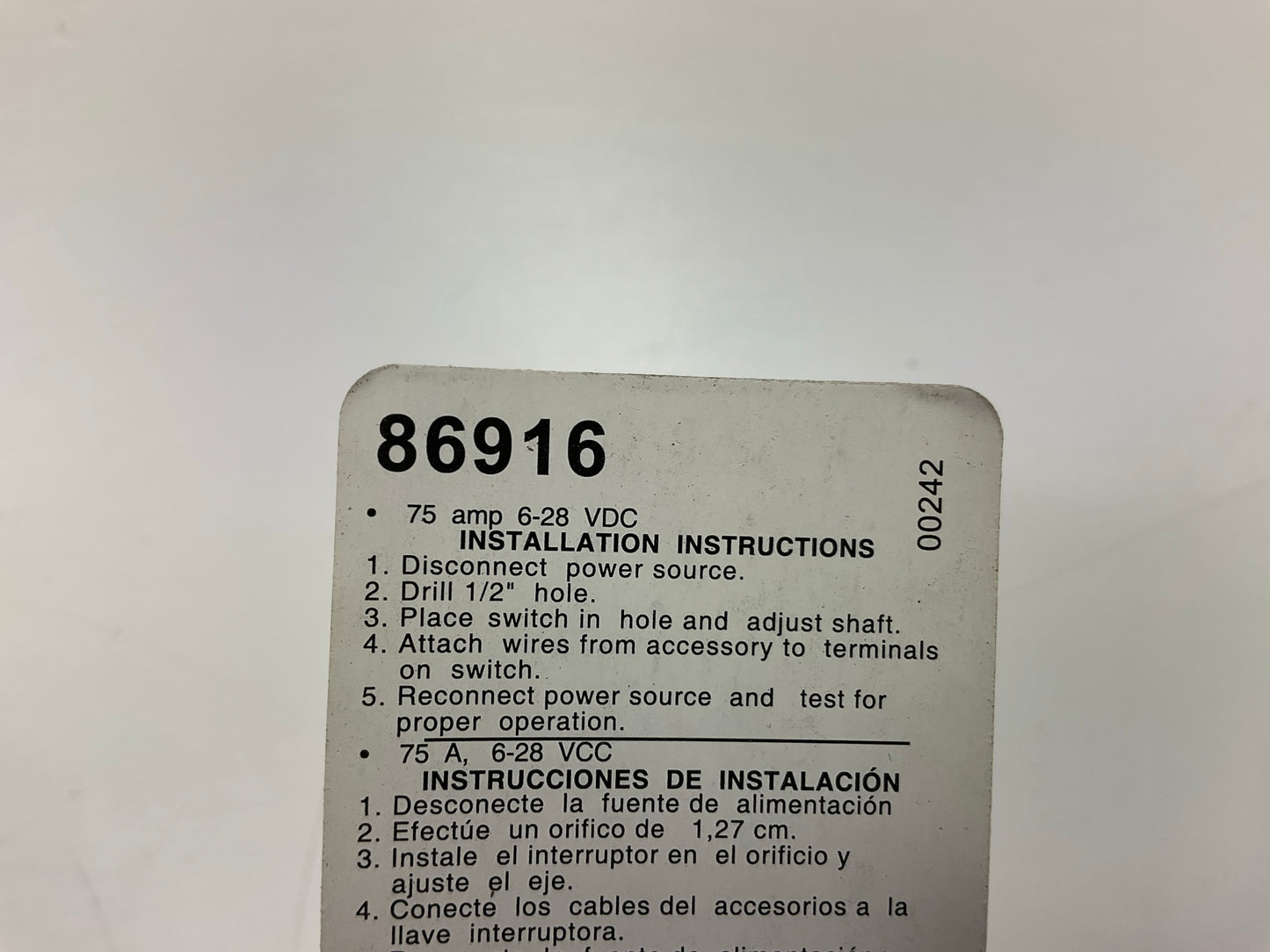 Motormite 86916 Metal Push Pull Switch - 75 Amp, Single Throw