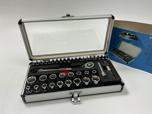 Mountain MTN1060 60 Piece 1/4'' Drive Spline Socket & Bit Set, With Storage Case