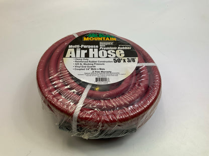 Mountain MTN643850RJ 50'x3/8'' Rubber Air Hose, 325 PSI, 50 Feet X 3/8'', USA