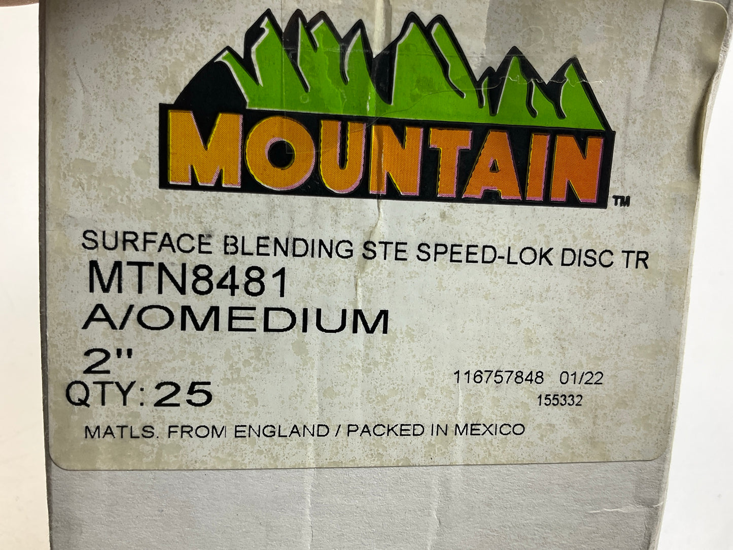 24 PCS Mountain MTN8481 2'' Medium Grit Surface Sanding Blending Discs Speed-Lok