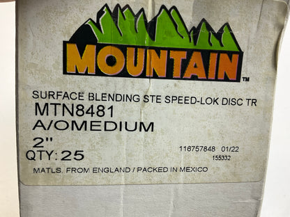 24 PCS Mountain MTN8481 2'' Medium Grit Surface Sanding Blending Discs Speed-Lok