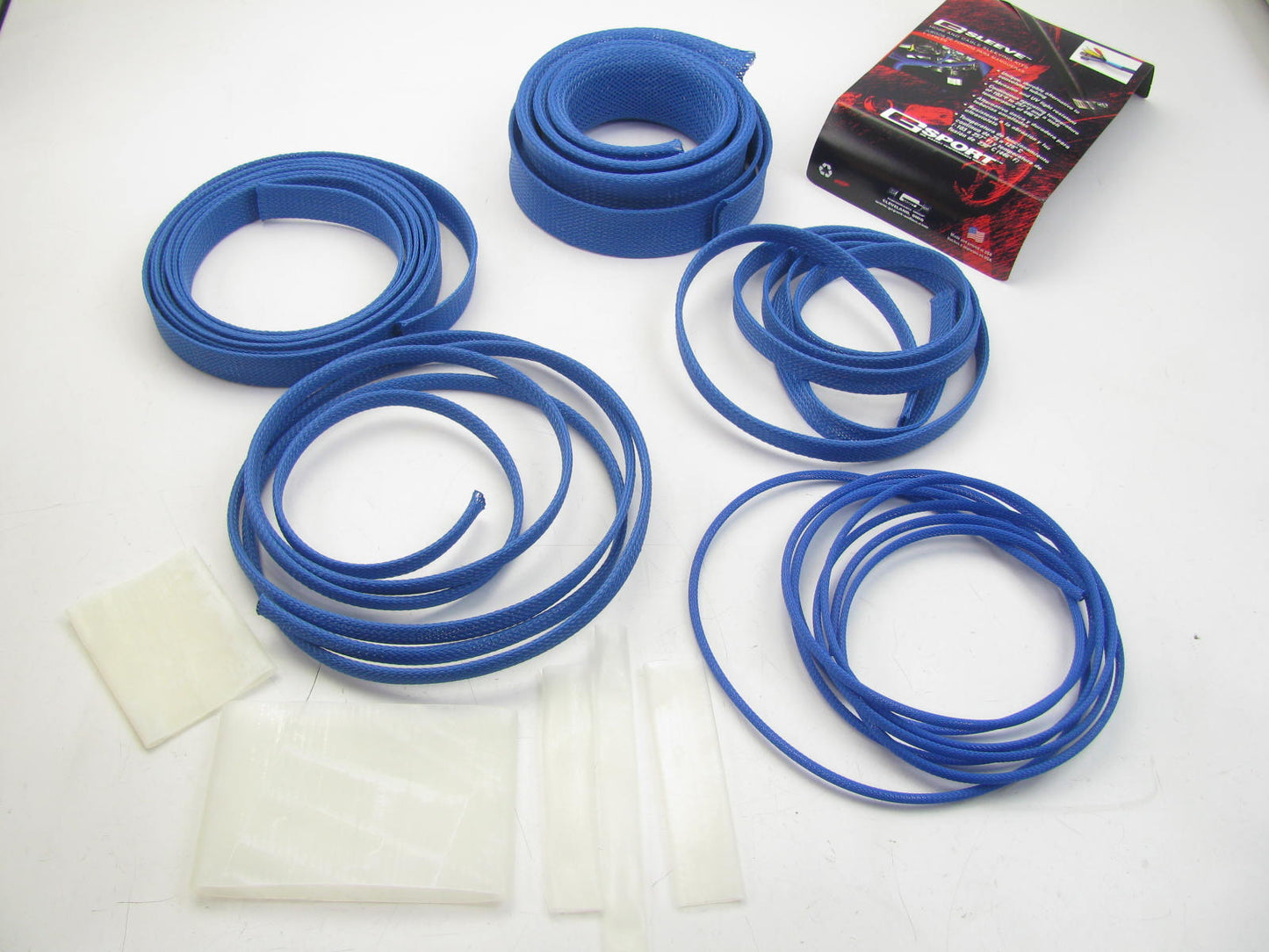 1/4'', 3/8'', 1/2'', 3/4'', 1 1/4'' & 1 3/4'' BLUE Braided Hose Wire Cover Loom Kit