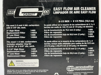 Mr Gasket 1485 Chrome Air Cleaner / Filter 6-1/2'' X 2-7/16'' Tall