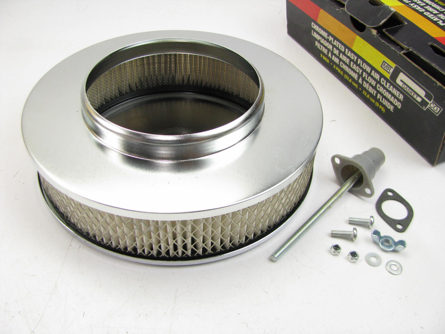Mr. Gasket 1487 Air Cleaner - 9'' Diameter X 2-3/4'' Tall - Chrome