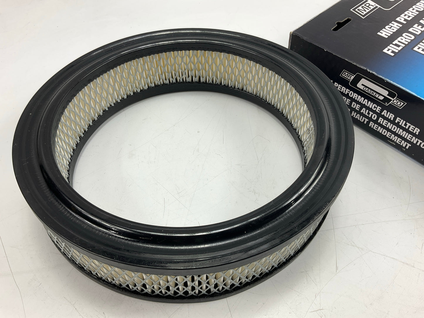 Mr Gasket 1487A Air Filter; Replacement Element Round White Paper 9'' X 2''