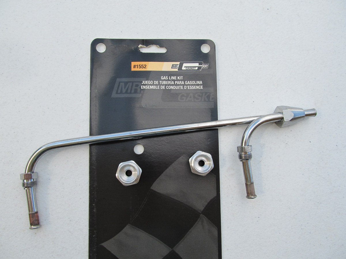 Mr Gasket 1552 Chrome Carburetor Fuel Line Kit For Holley 4-BBL Model 4150