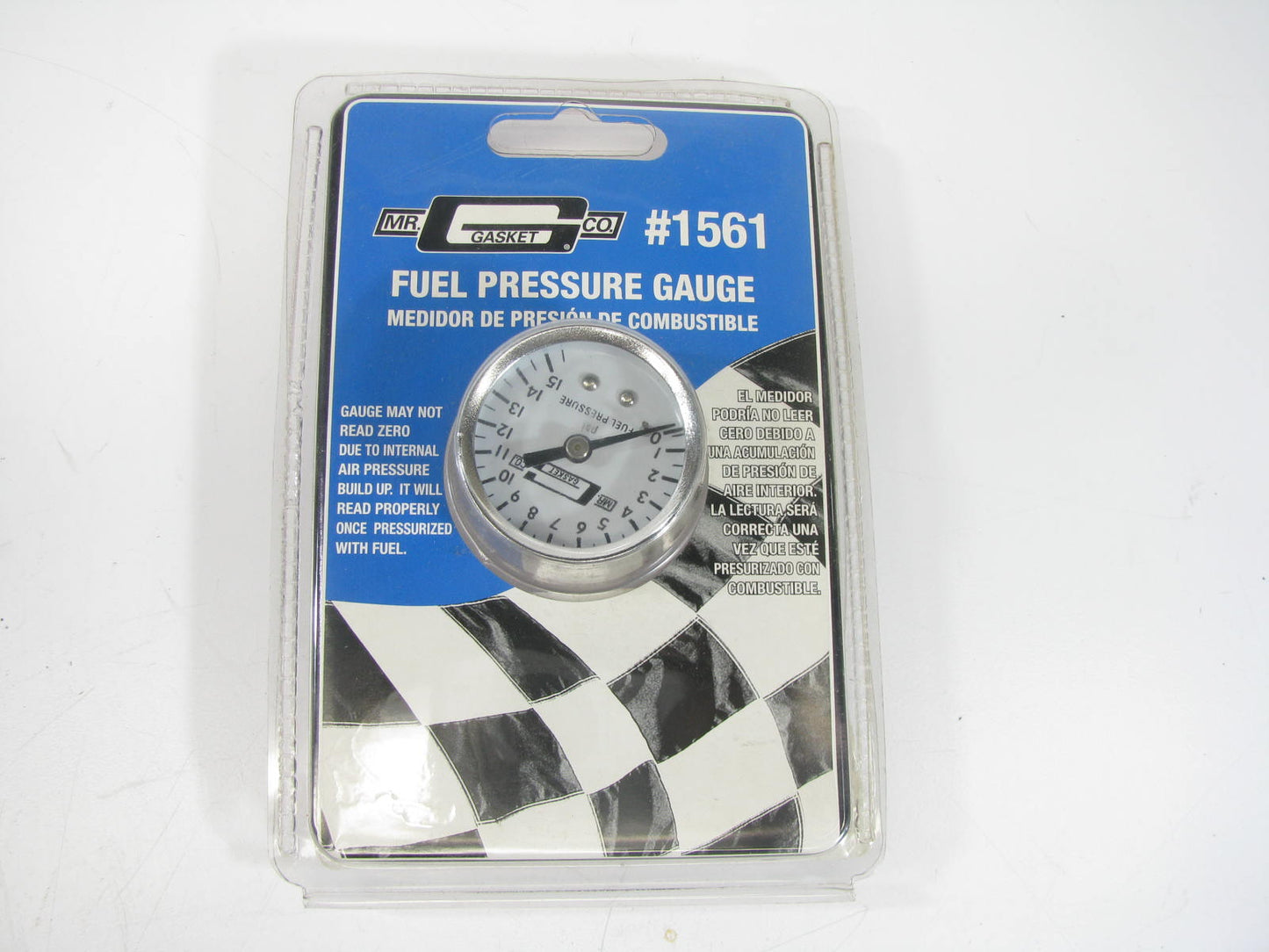 Mr Gasket 1561 Mechanical Fuel Pressure Gauge - Up To 15 PSI, 1-1/2'' Diameter