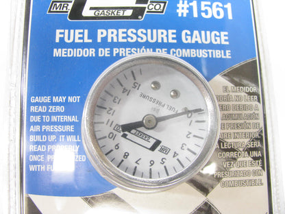 Mr Gasket 1561 Mechanical Fuel Pressure Gauge - Up To 15 PSI, 1-1/2'' Diameter