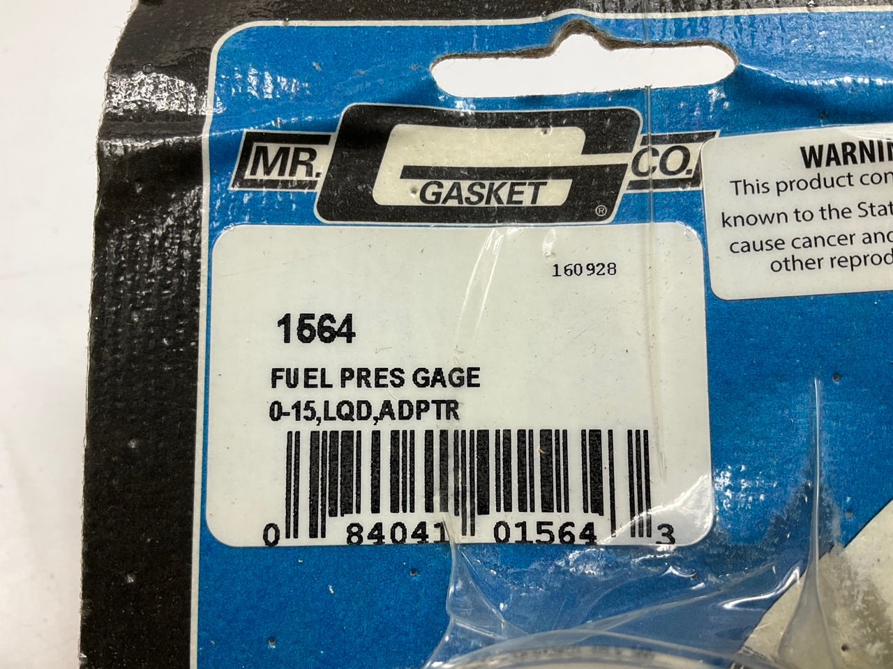 Mr. Gasket 1564 Fuel Block With 0-15 PSI Liquid Filled 1.5'' Fuel Pressure Gauge