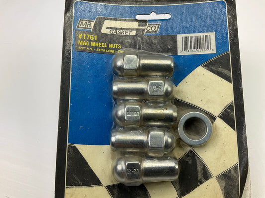 Mr. Gasket 1761 Chrome Plated Wheel Lug Nuts - 5 / Pack,  1/2'' Right Hand Thread