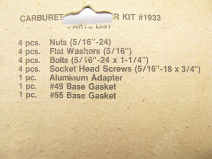 Mr Gasket 1933 Aluminum Carburetor Adapter Plate Kit - 2-Barrel To 4-Barrel