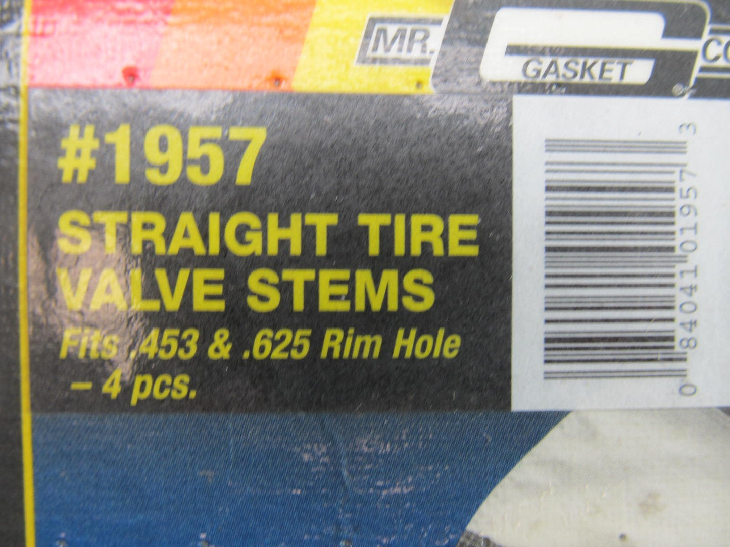 VINTAGE Mr Gasket # 1957 Chrome Bolt In Tire Valve Stems & Caps (4 Valve Stems)