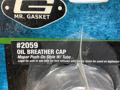 Mr Gasket 2059 Engine Oil Breather Cap, Push-On Style W/ Tube