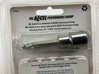 Mr Gasket 2231G Headlock Locking Header Bolts 3/8''-16 SS BBC, SBF, BBF