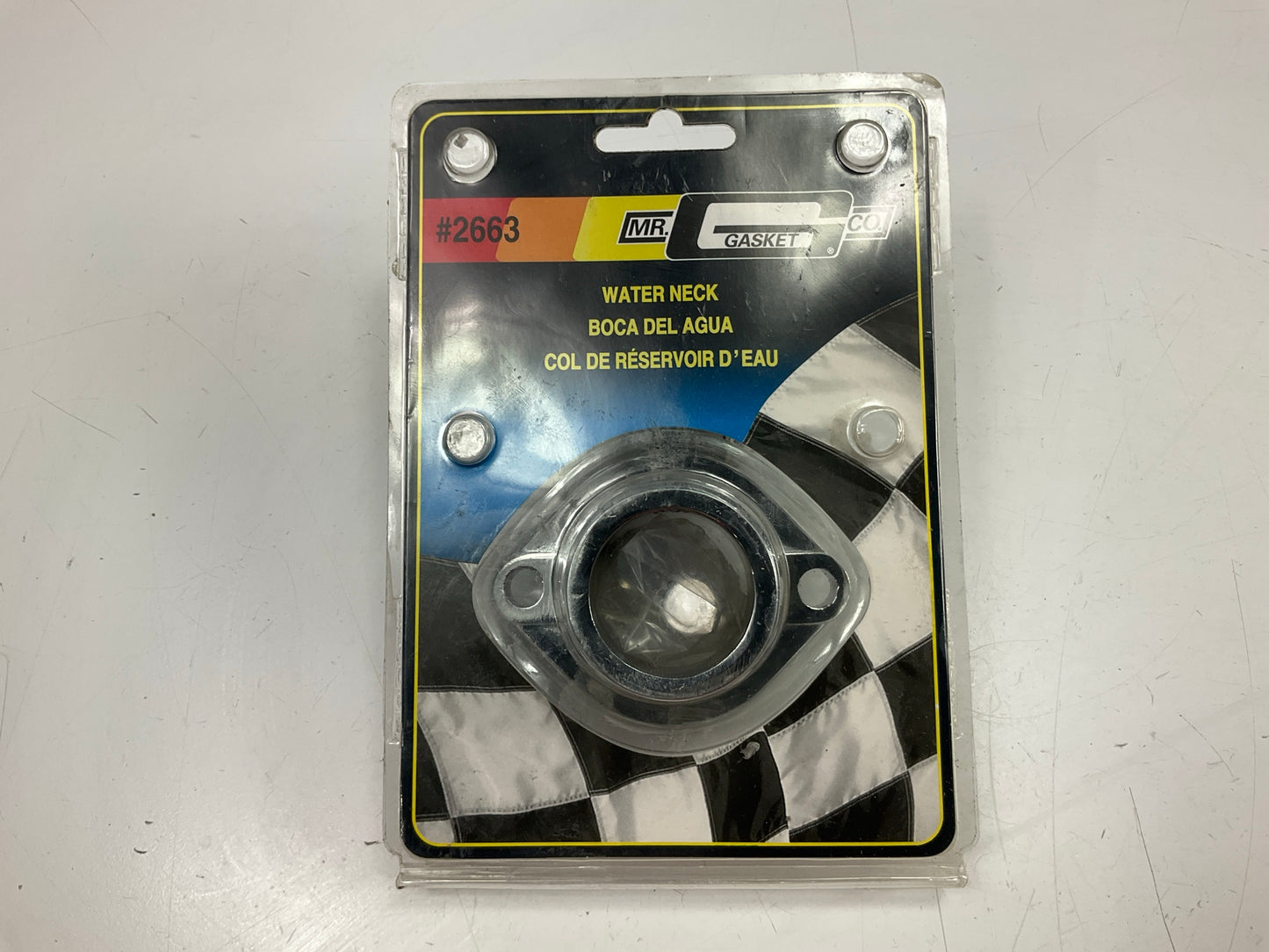 Mr Gasket 2663 Chrome Thermostat Housing Water Outlet Neck, Ford 351C V8
