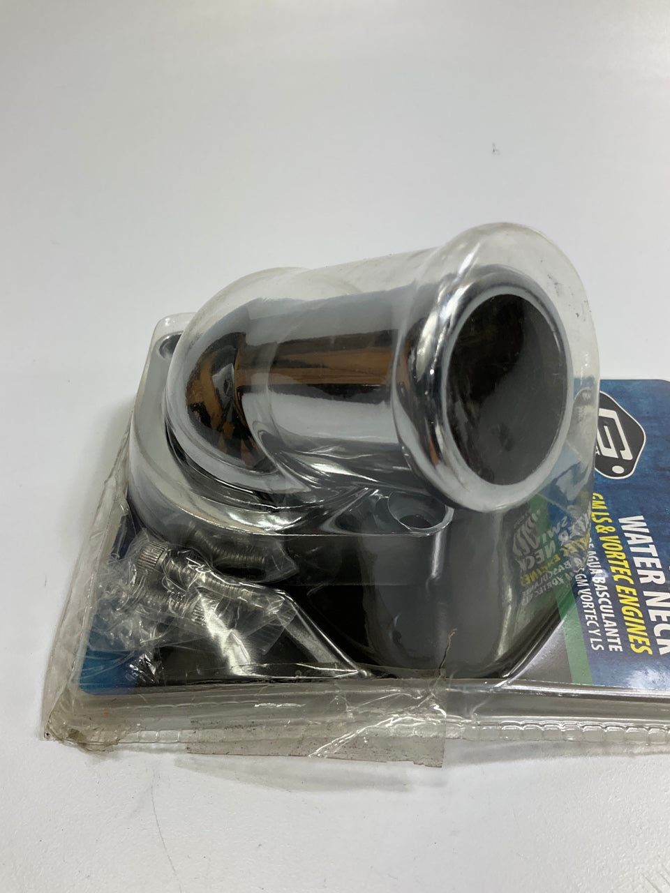 OPEN BOX - Mr. Gasket Chrome Coolant Thermostat Housing Swivel Water Neck