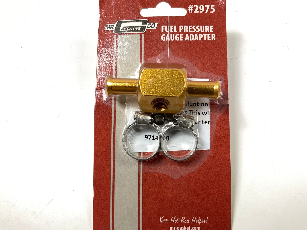 Mr. Gasket 2975 Fuel Pressure Gauge Adapter For 3/8'' Fuel Hose, 1/8'' NPT Gauge