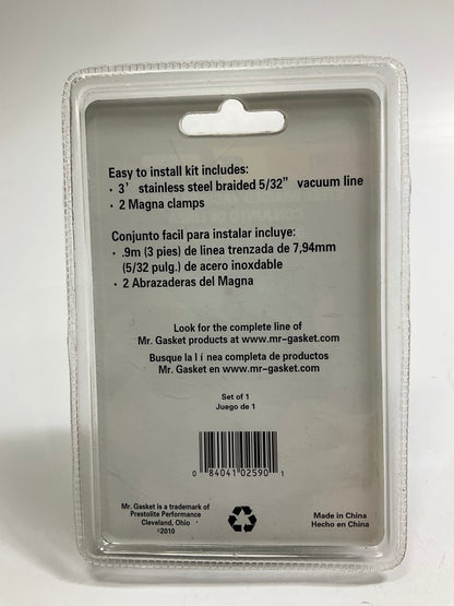 Mr. Gasket 3190 Stainless Steel Braided Vacuum Hose - 5/32'' X 3 FT