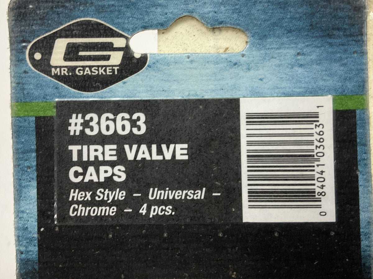 Mr. Gasket 3663 Chrome Hex Valve Stem Caps, Set Of 4 Pcs