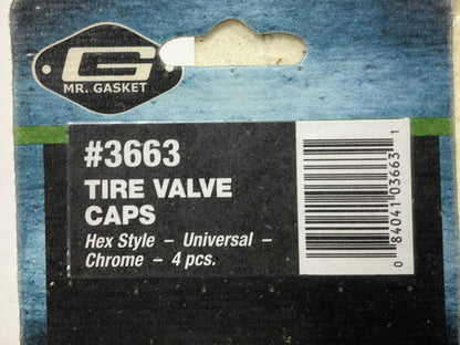 Mr. Gasket 3663 Chrome Hex Valve Stem Caps, Set Of 4 Pcs