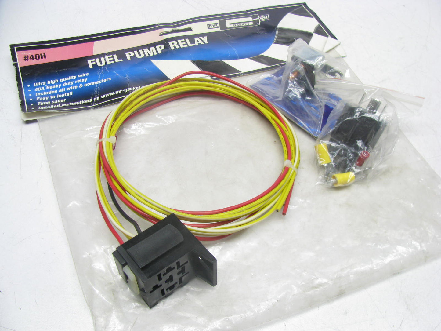 Mr Gasket 40H Electric Fuel Pump Relay Kit - UNIVERSAL 12V 40 Amp