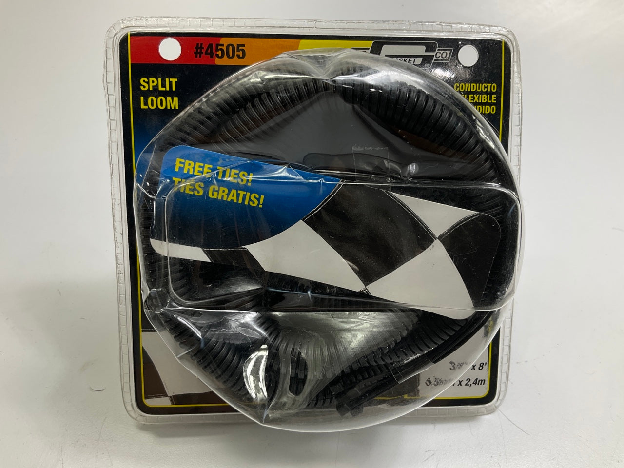 Mr. Gasket 4505 Convoluted Split Loom Black Flexible Tubing - 3/8'' X 8' Long