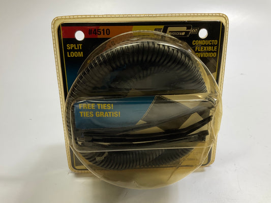 Mr Gasket 4510 Split Wire Loom Tubing - 1/2'' X 6' Long - BLACK