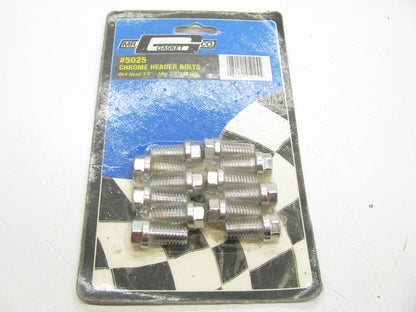 (x12) 3/8 Hex Head 16 X 3/4 In Chrome Header Bolts Mr Gasket 5025