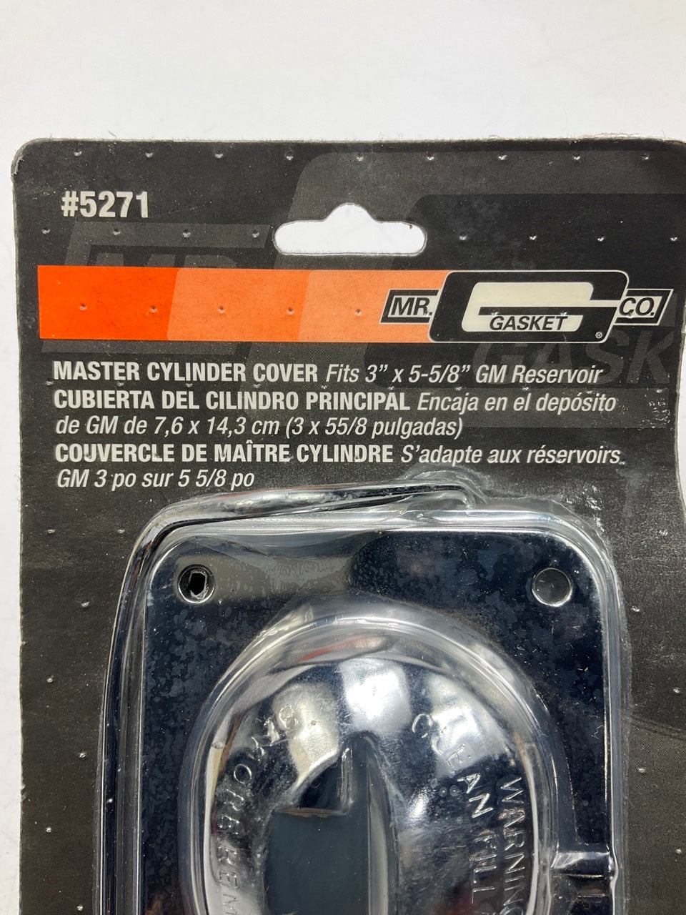 Mr Gasket 5271 Brake Master Cylinder Cover Cap, Chrome - 3''x 5-5/8'' GM Reservoir