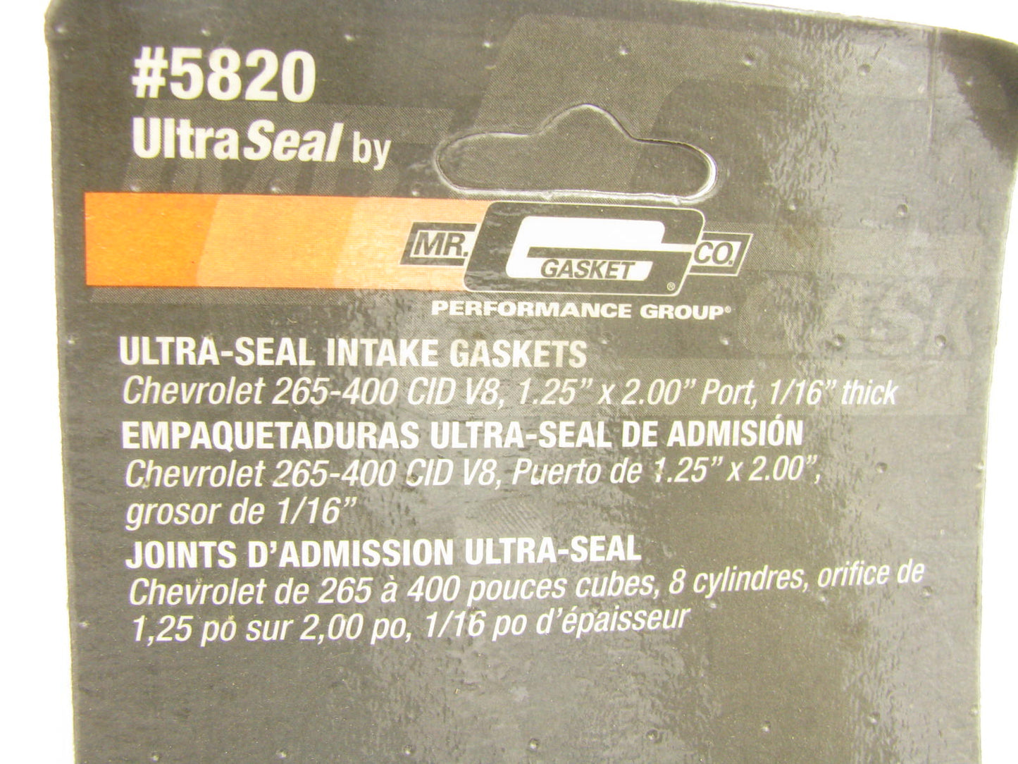 Mr Gasket 5820 Engine Intake Manifold Gasket Set - SBC 265-400 1.25'' X 2'' Port