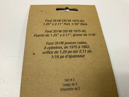 Mr Gasket 5834 Intake Manifold Gasket Set - 1975-1992 Ford 351W V8 1.25''x2.11''