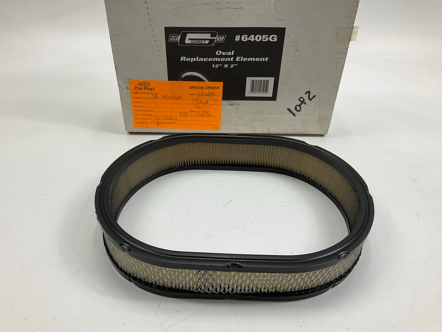 Mr. Gasket 6405G 12'' X 2'' Oval Air Cleaner Air Filter Element