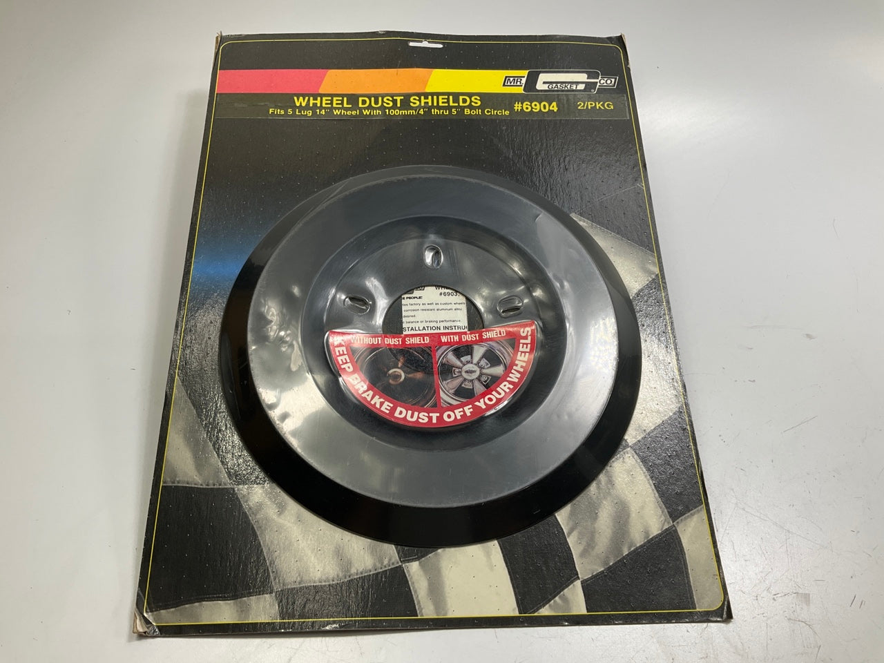 (x2) Mr Gasket 6904 Brake Dust Shield Covers 14'' Diam. 5 X 4'' Bolt Pattern